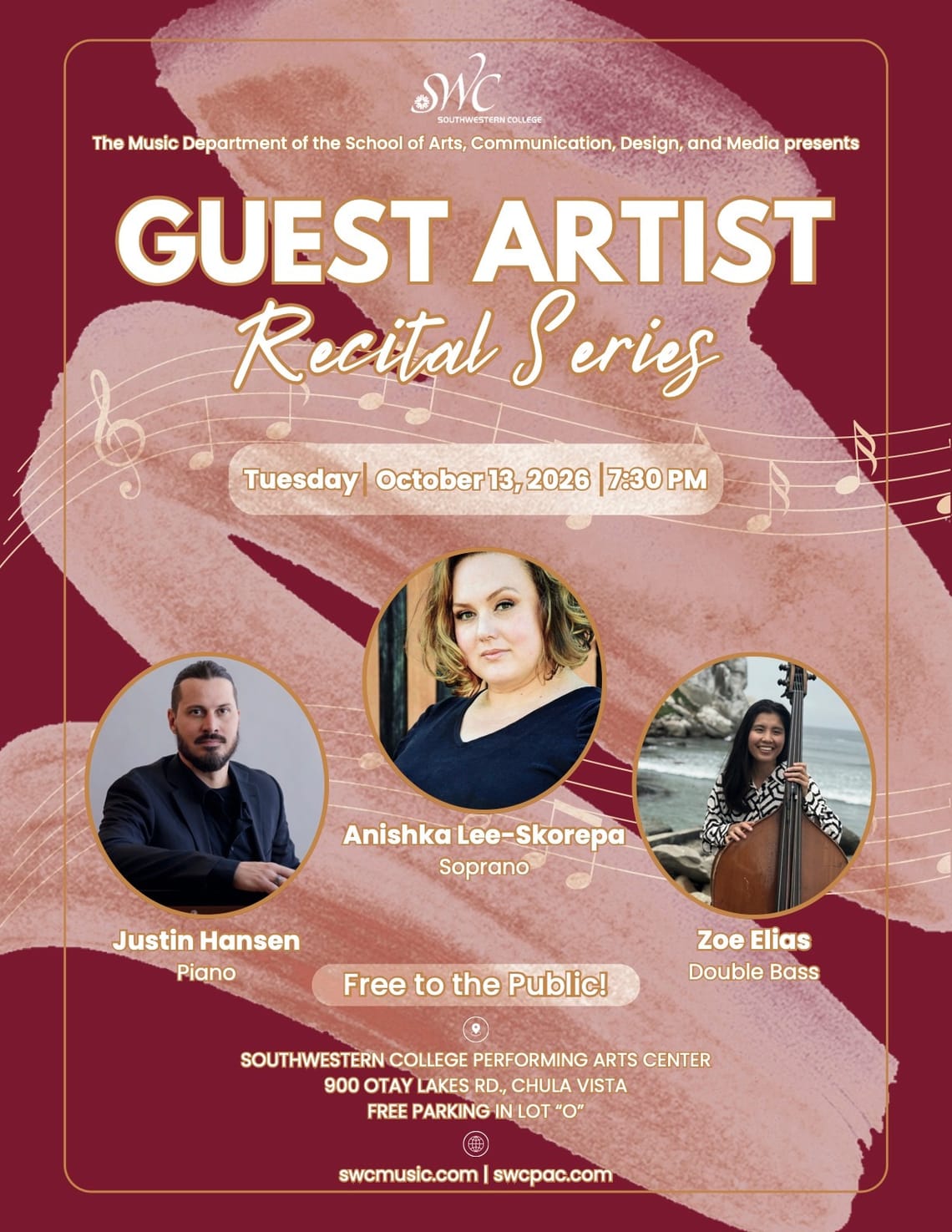 Anishka Lee-Skorepa Recital  @ SWC Oct. 13, 2026